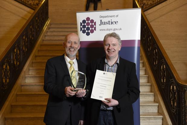 David Ford pictured with Paul McCartney, winner of the Justice in the Community Awards