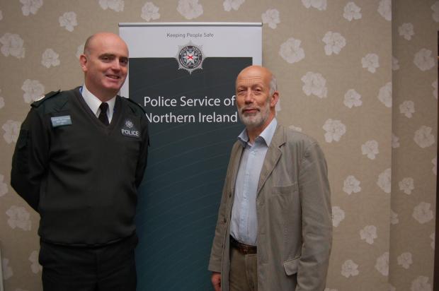 PSNI Assistant Chief Constable Mark Hamilton with Justice Minister David Ford at the PSNI recruitment event in Derry on Saturday 17 October.
