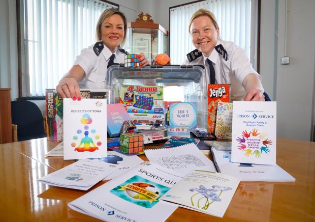 Magilligan prison staff Kirsty Brolly and Kirstie McDonald have developed a unique box of puzzles and activities for prisoners showing signs of anxiety, distress and agitation. The HIS Help I’m Struggling Box contains drawing and art activities, rubix c