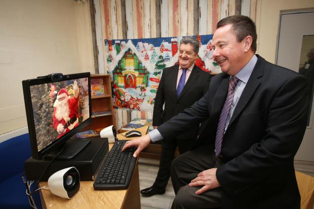 Zoom visits for prisoners on Christmas Day are to take place for the first time ever in Northern Ireland this year. Ronnie Armour, Director General of the NI Prison Service, and Richard Taylor, Magilligan Prison Governor, are pictured in one of the specia